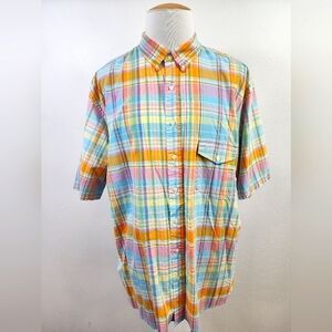 Ralph Lauren Men's Multicolor Plaid Shirt Beach Twill Sleeves Shirt, sz 2XL